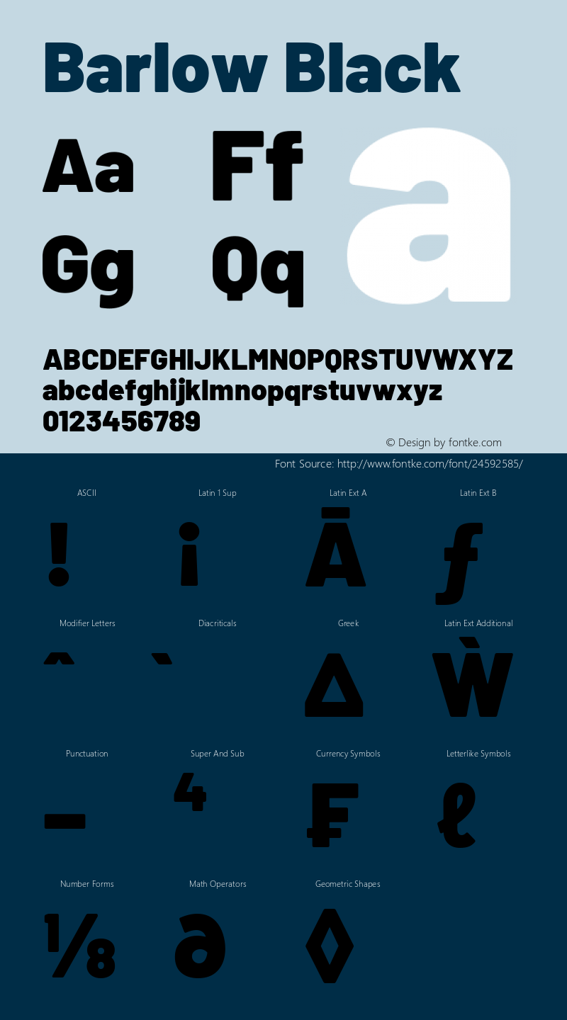 Barlow Black Version 1.104 Font Sample