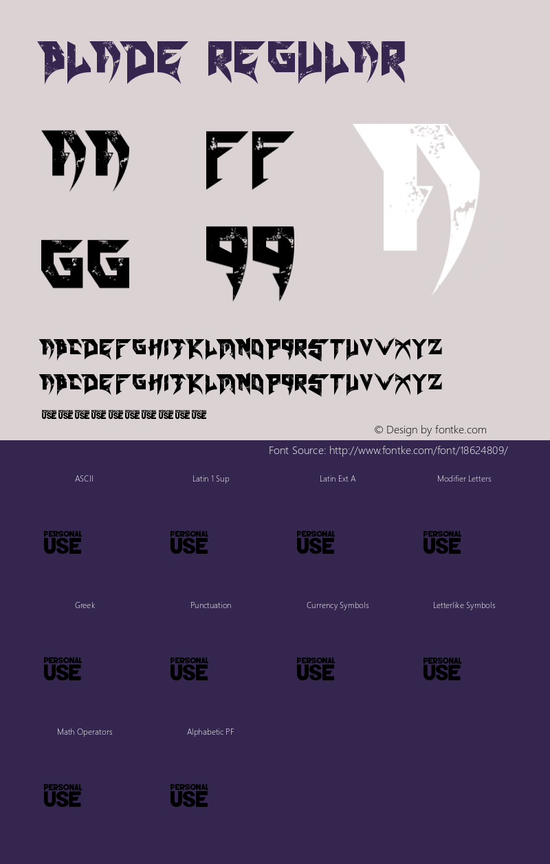 Blade Regular Version 1.002 November 29, 2016 Font Sample