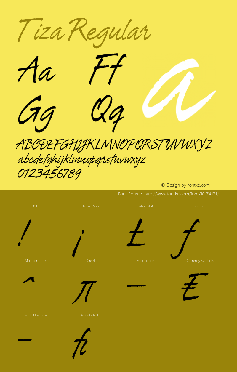 Tiza Regular 001.000 Font Sample