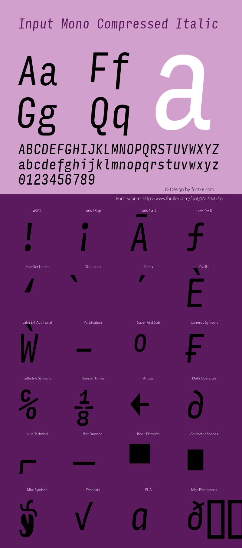 InputMonoCompressed Italic Version 0.000;PS 0.0;hotconv 1.0.72;makeotf.lib2.5.5900图片样张