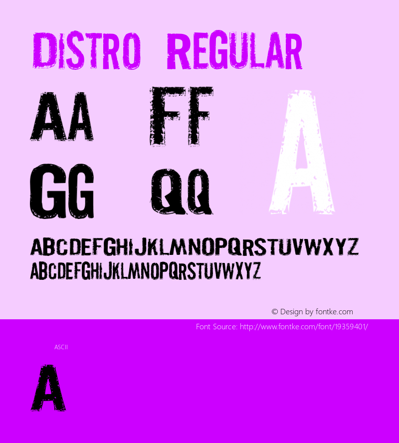 Distro Version 1.000 Font Sample