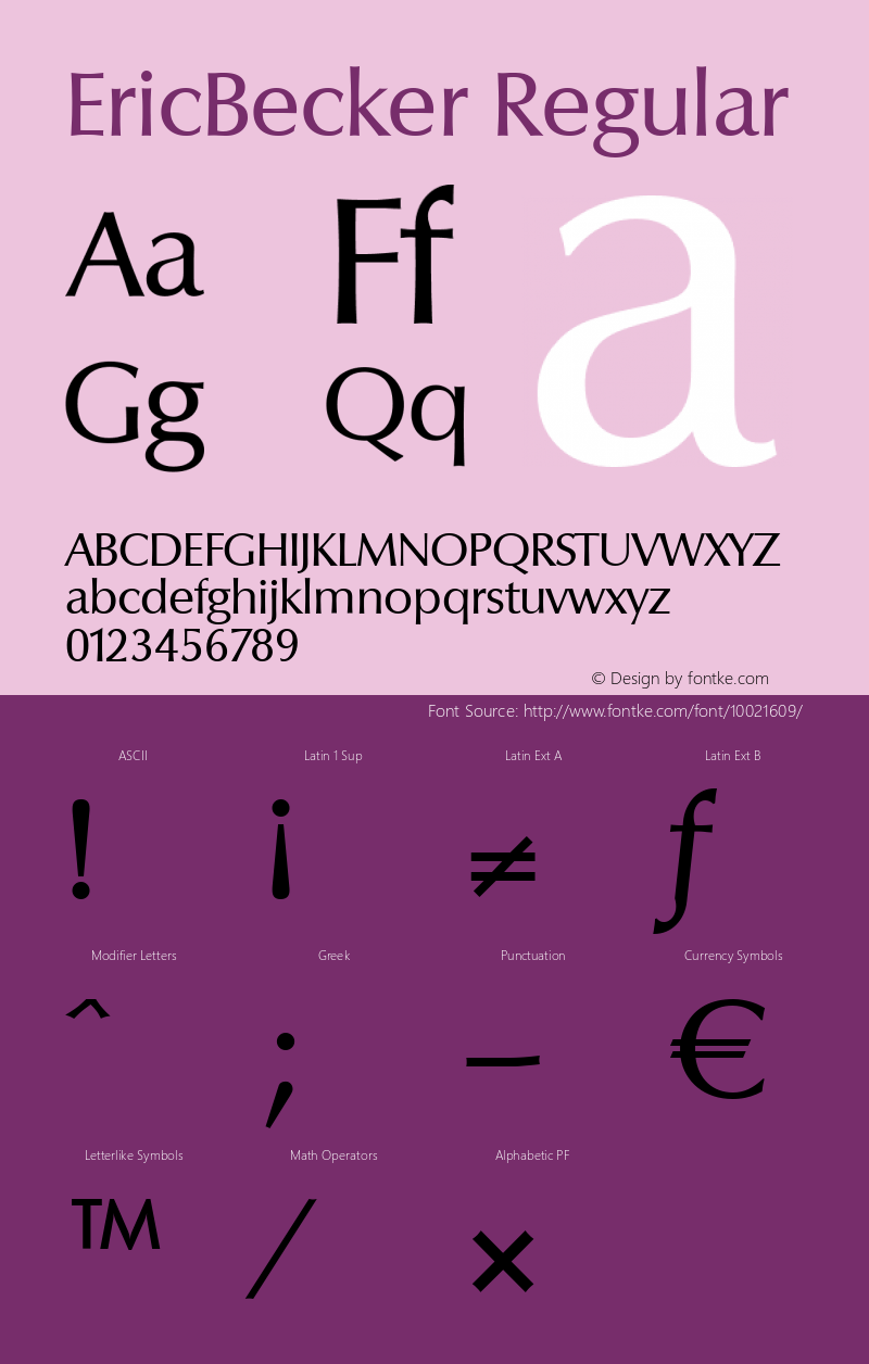 EricBecker Regular 001.000 Font Sample