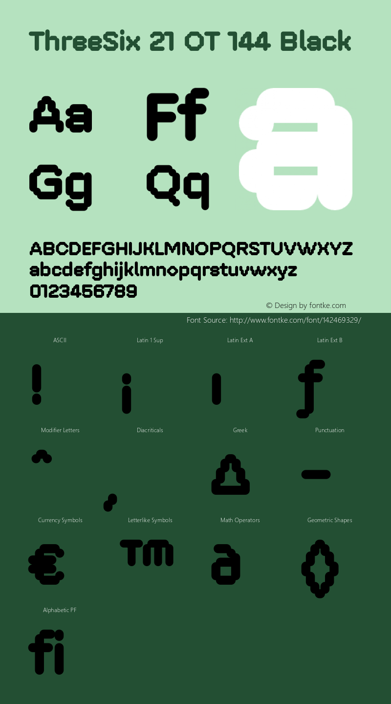 ThreeSix21OT-144Black Version 7.504; 2012; Build 1020 Font Sample