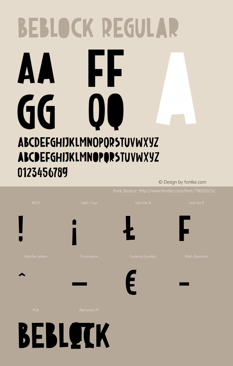 Beblock  Font Sample