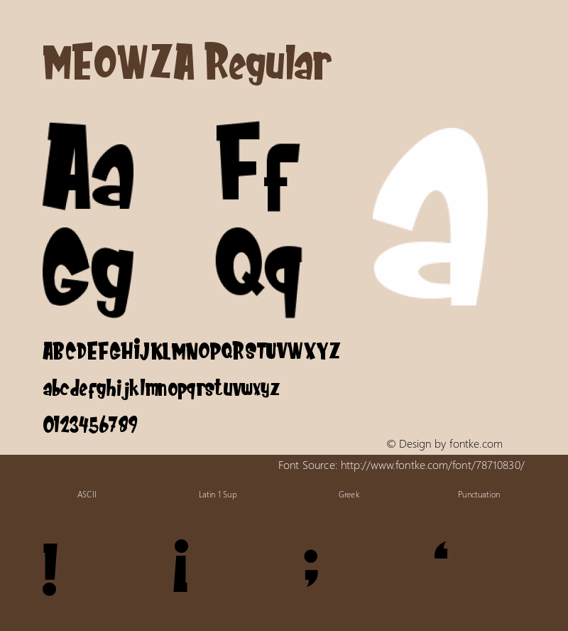 MEOWZA Version 1.00;December 7, 2018;FontCreator 11.5.0.2430 64-bit Font Sample