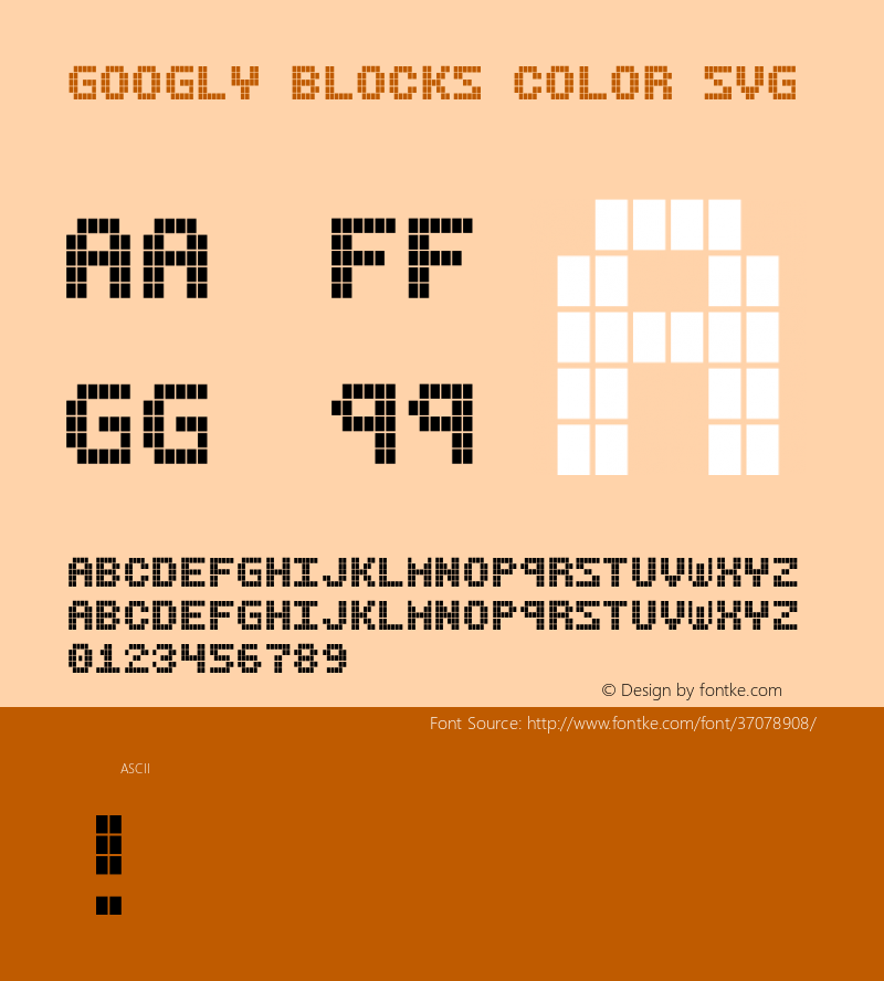 Googly Blocks Color SVG Version 1.000 Font Sample
