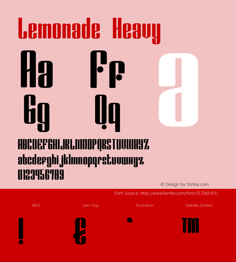 Lemonade Heavy Version 1.000 Font Sample