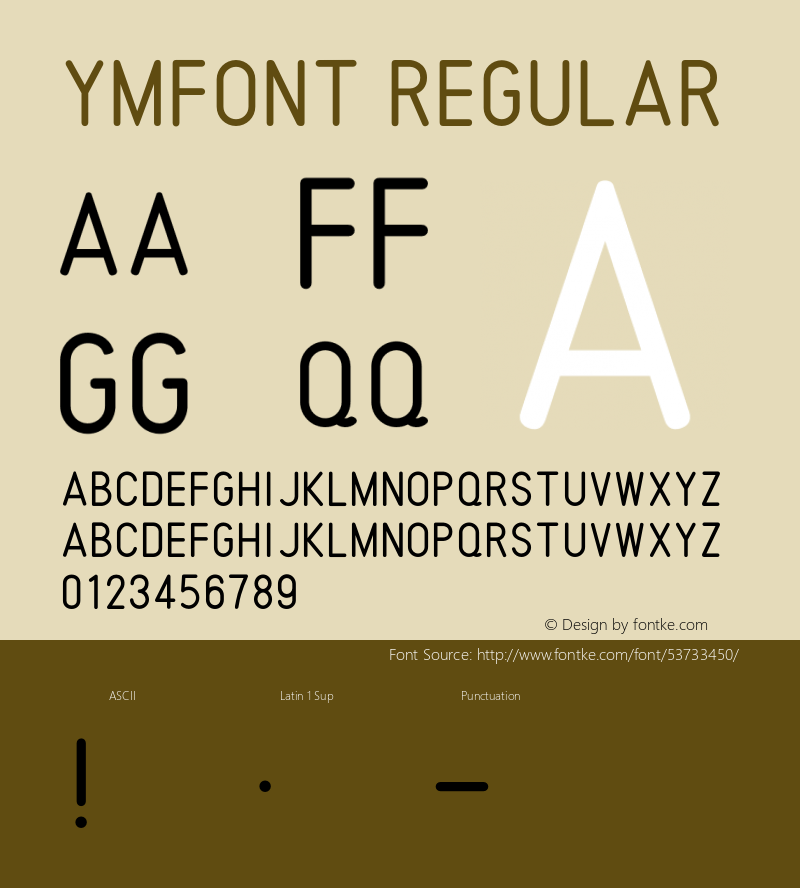 YMFont-Regular Version 1.000;PS 001.000;hotconv 1.0.88;makeotf.lib2.5.64775 Font Sample