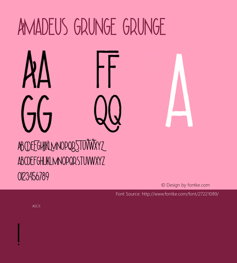 Amadeus Grunge Grunge Version 1.00;September 12, 2018;FontCreator 11.5.0.2427 32-bit Font Sample