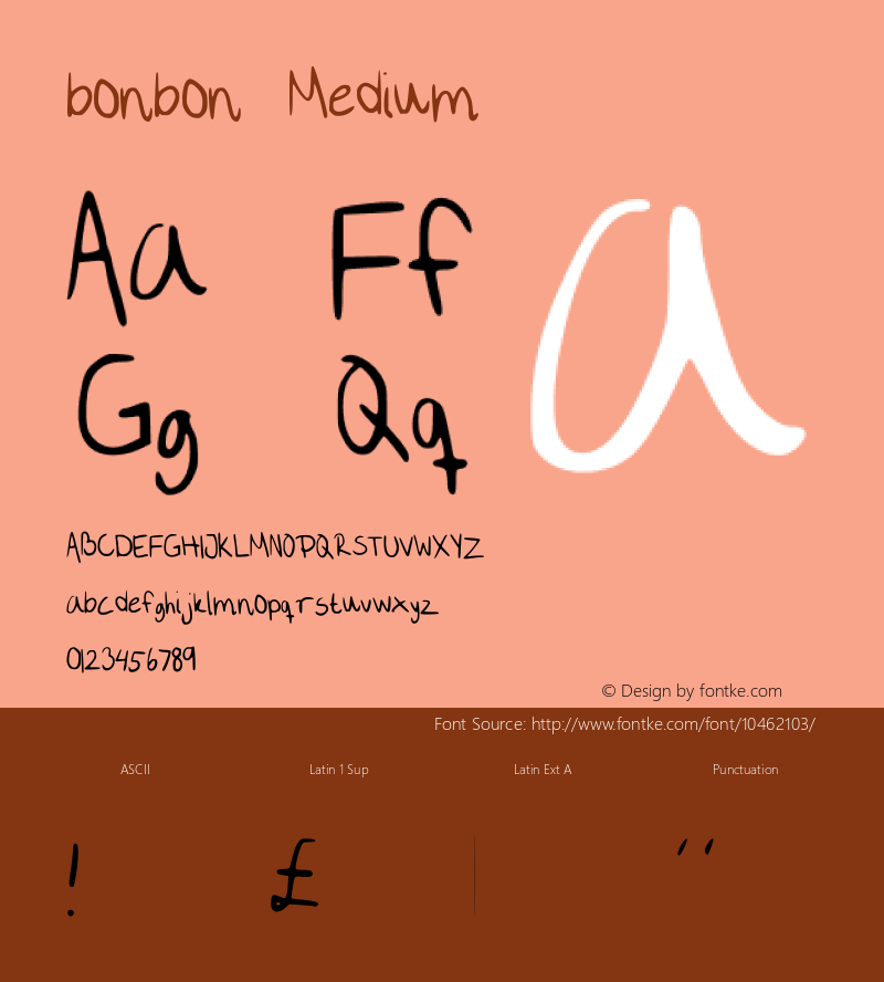 bonbon Medium Version 001.000 Font Sample