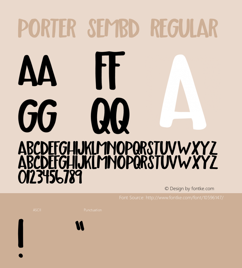 Porter SemBd Regular Version 1.00 2014 Font Sample