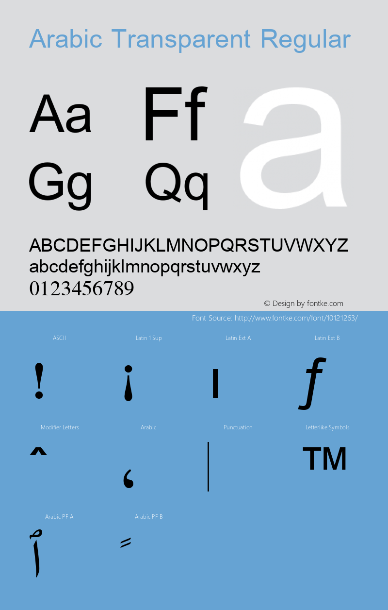 Arabic Transparent Regular Glyph Systems 5-April-96 Font Sample