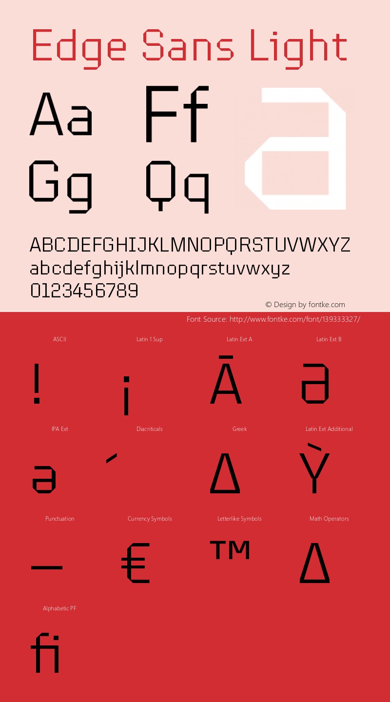 Edge Sans Light Version 1.009 Font Sample