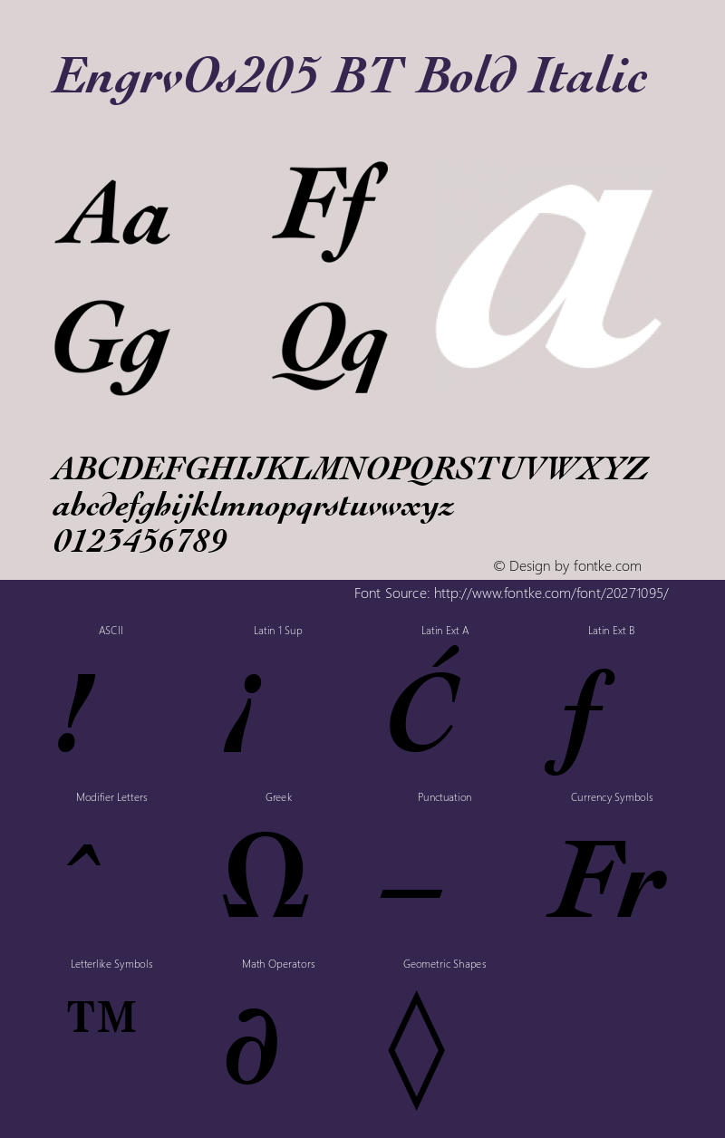 EngrvOs205 BT Bold Italic mfgpctt-v4.5 Fri Sep 24 08:57:45 EDT 1999 Font Sample