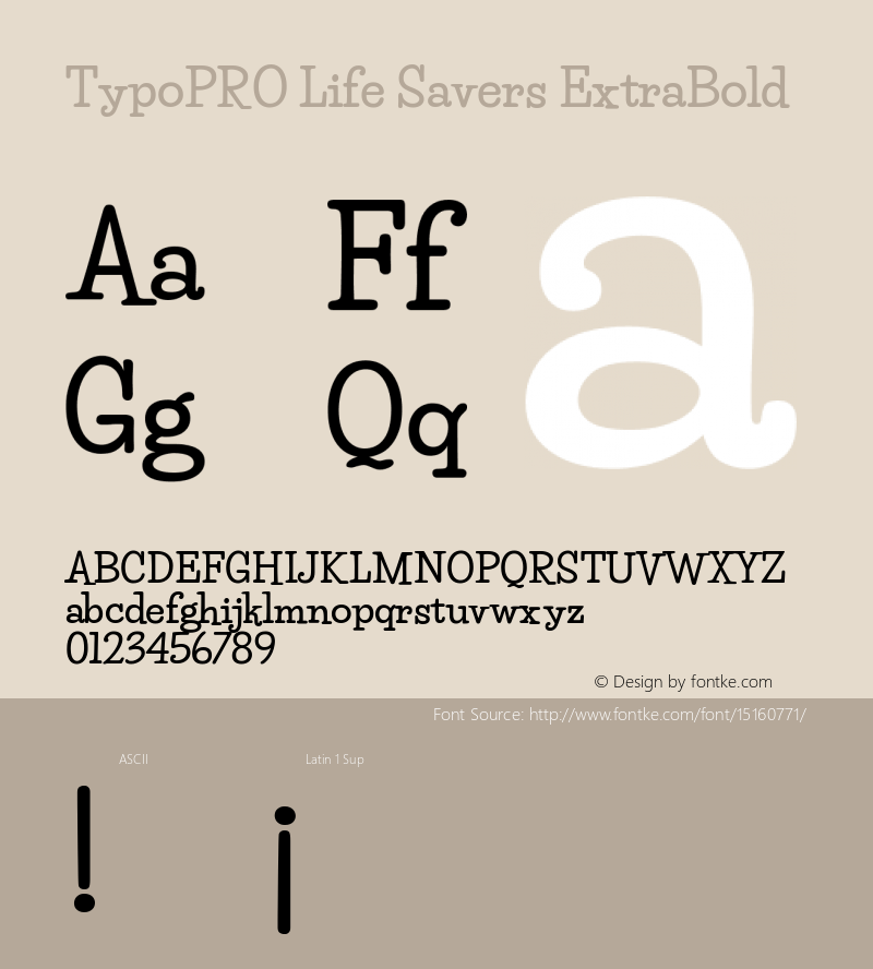 TypoPRO Life Savers ExtraBold Version 3.000; ttfautohint (v0.95) -l 8 -r 50 -G 200 -x 14 -w 