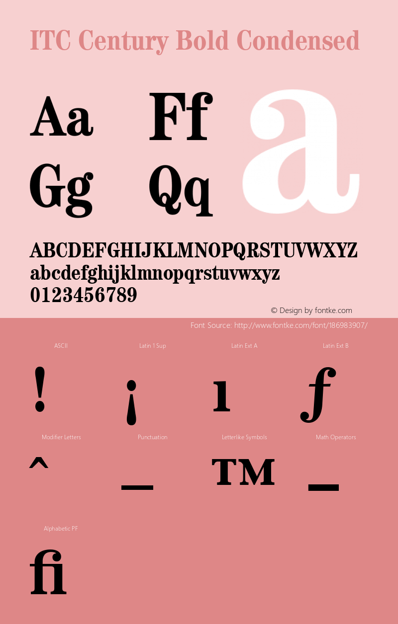 ITC Century Bold Condensed 001.000图片样张