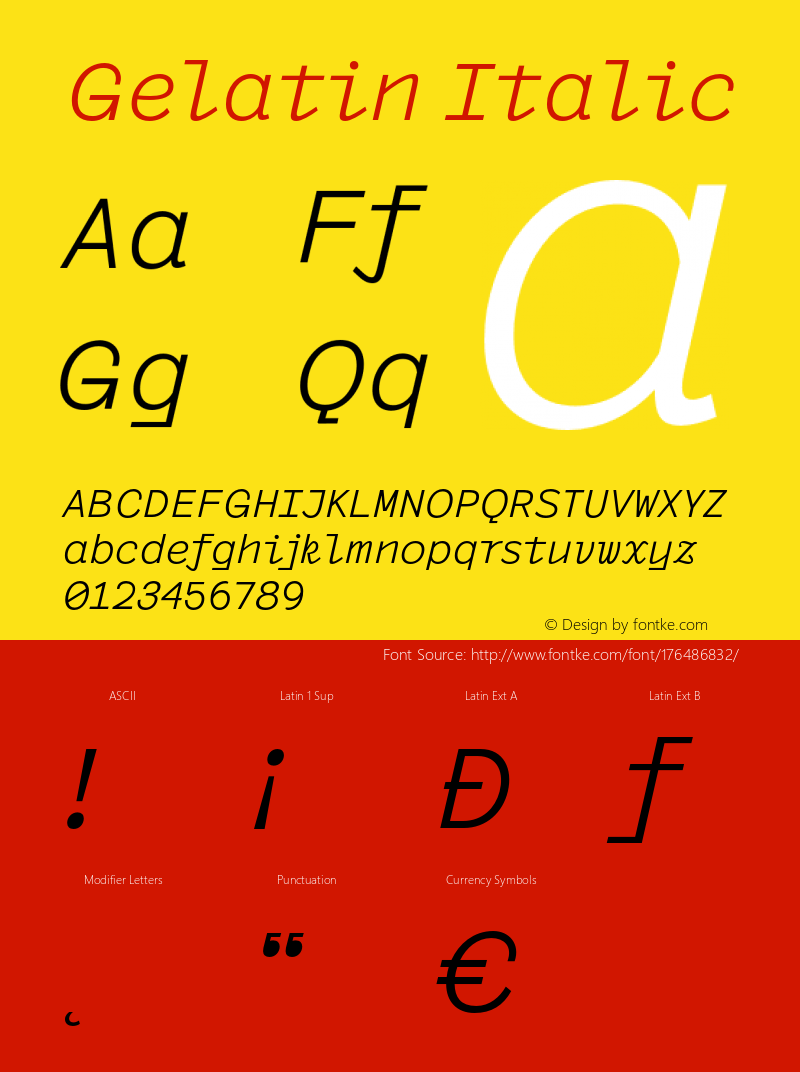 Gelatin-Italic Version 1.000图片样张