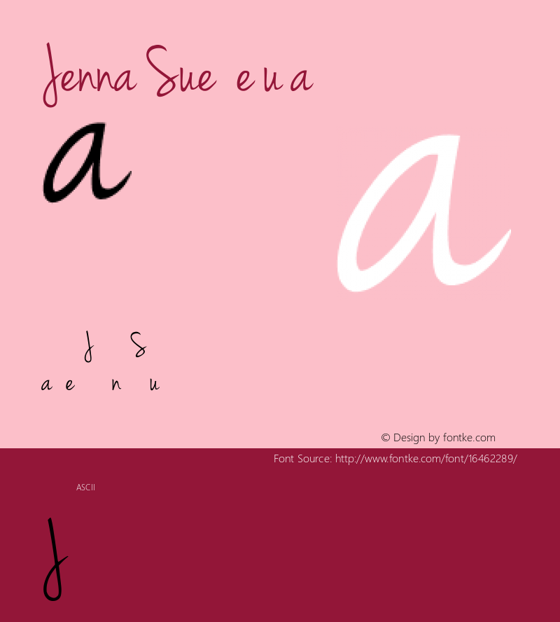 Jenna Sue Regular Unknown Font Sample