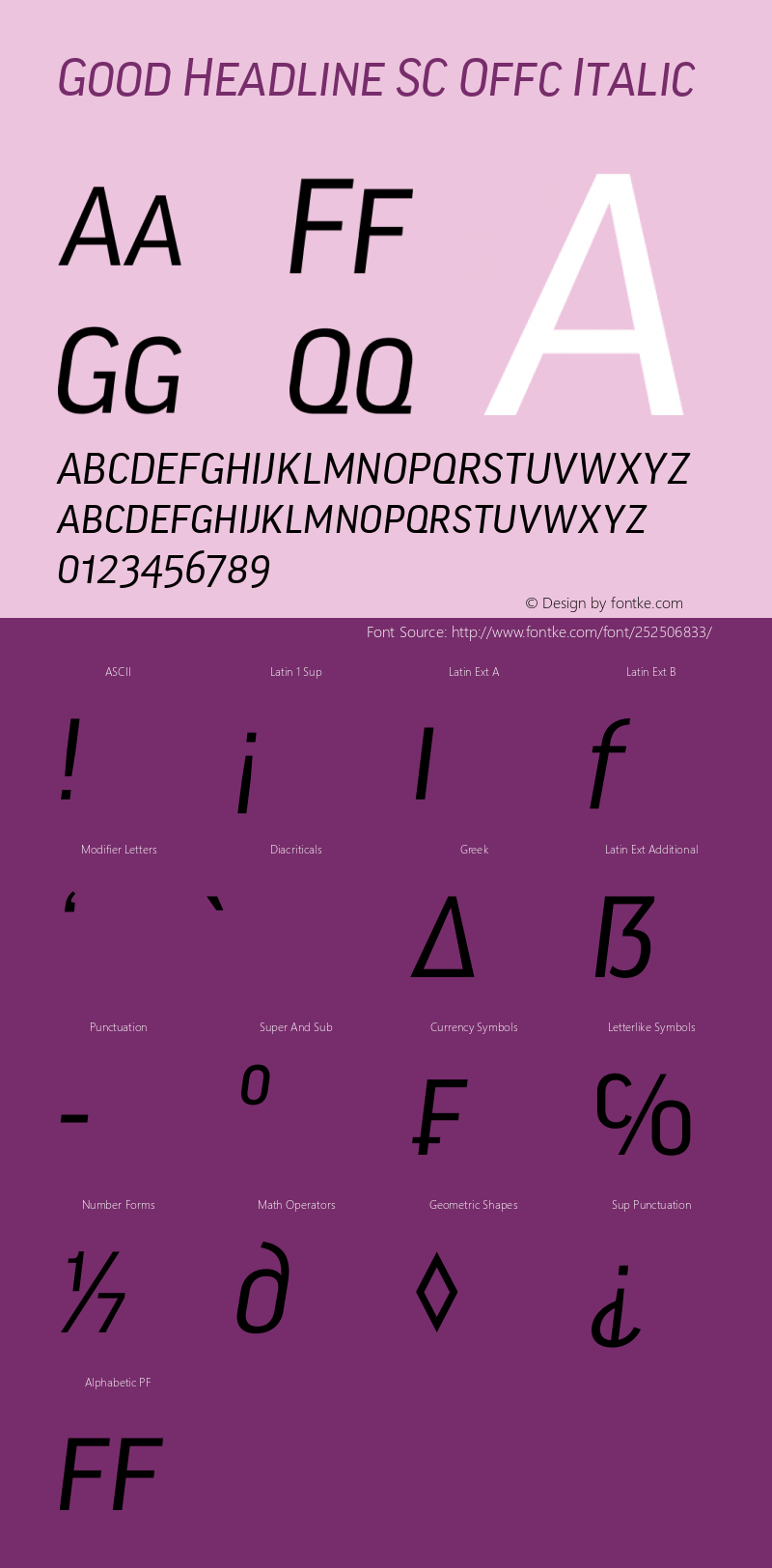 Good Head SC Offc Italic Version 7.504; 2014; Build 1020图片样张