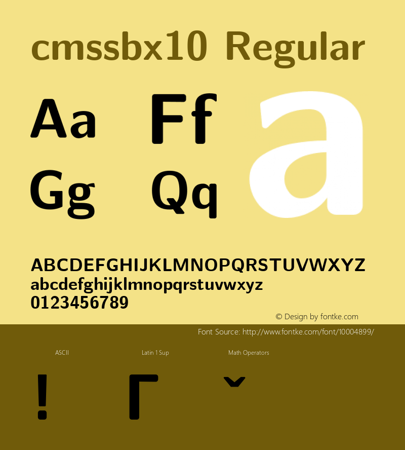 cmssbx10 Regular 1.1/12-Nov-94 Font Sample