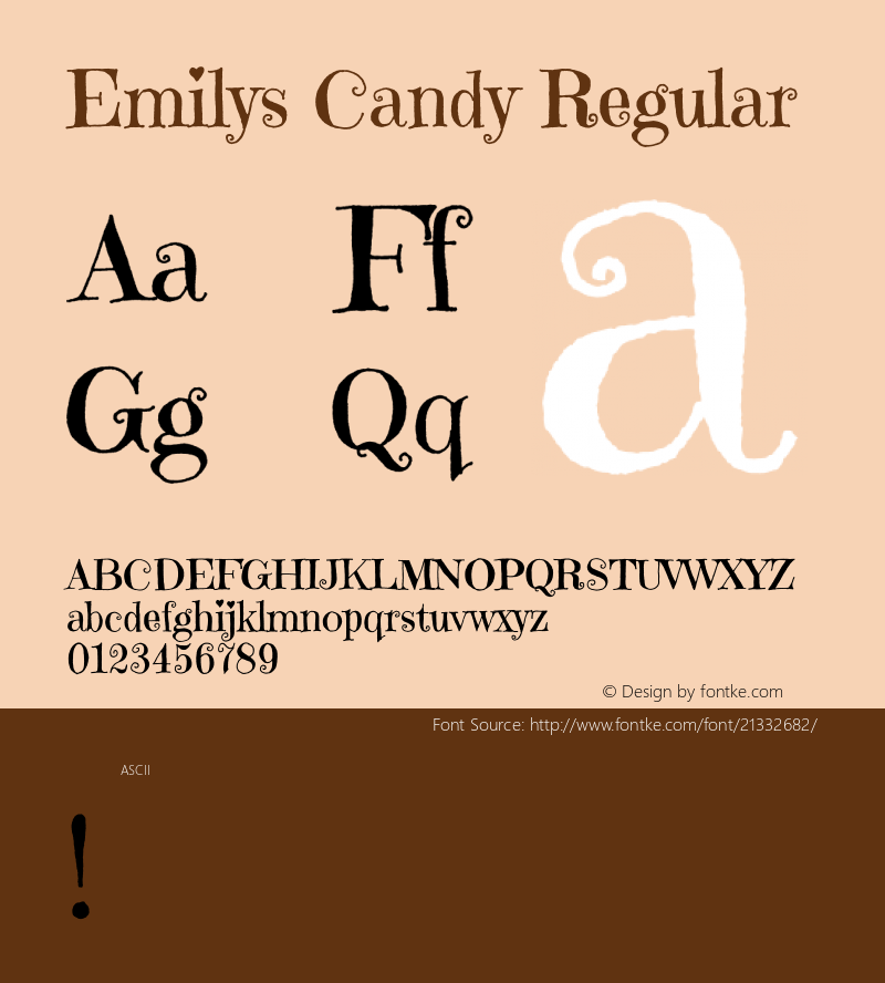 EmilysCandy Version 1.0 Font Sample