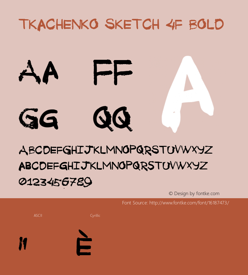 Tkachenko Sketch 4F Bold Version 1.100; ttfautohint (v1.4.1) Font Sample