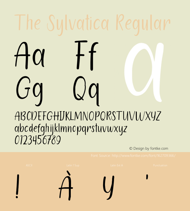 TheSylvaticaRegular Version 1.001;Fontself Maker 3.5.1 Font Sample