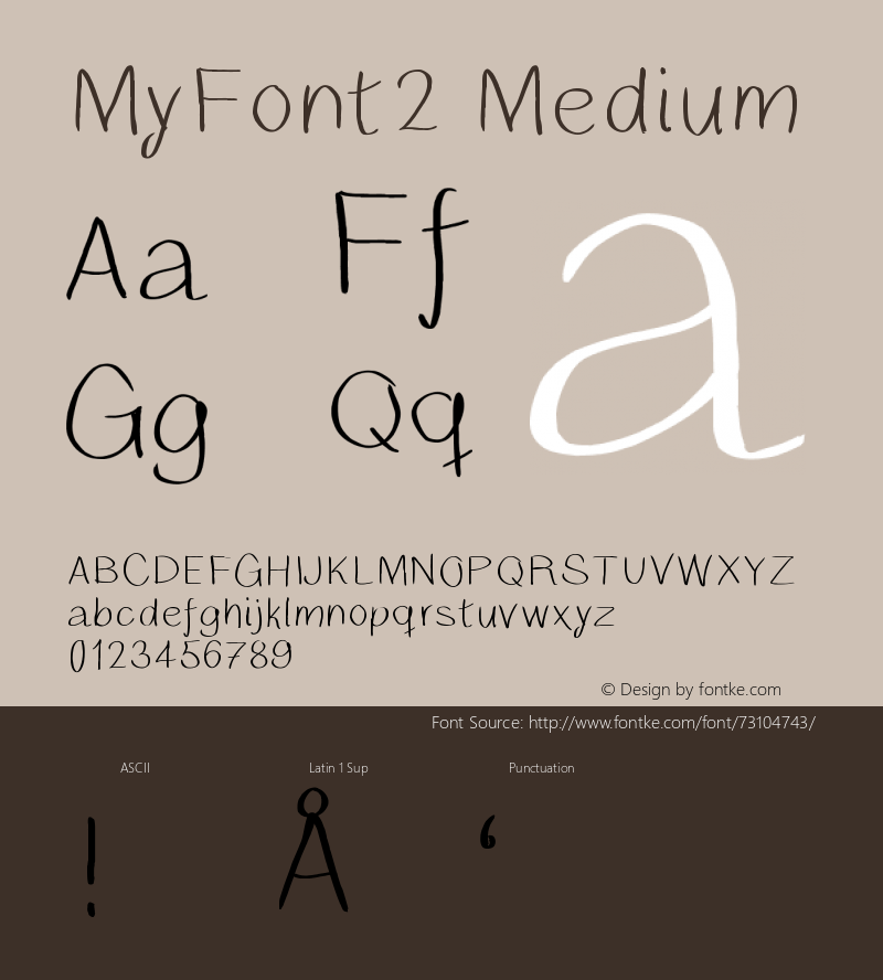 MyFont2 Version 001.000 Font Sample