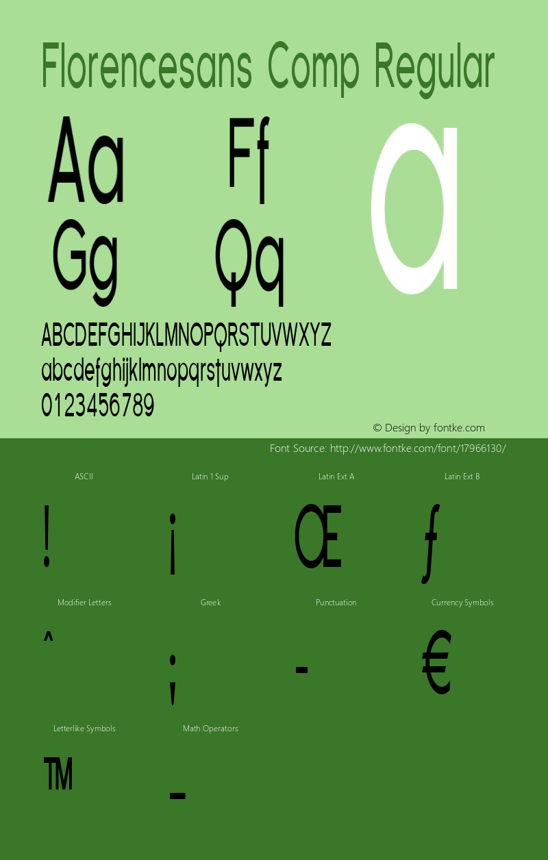 Florencesans Comp Regular 1.0 Font Sample