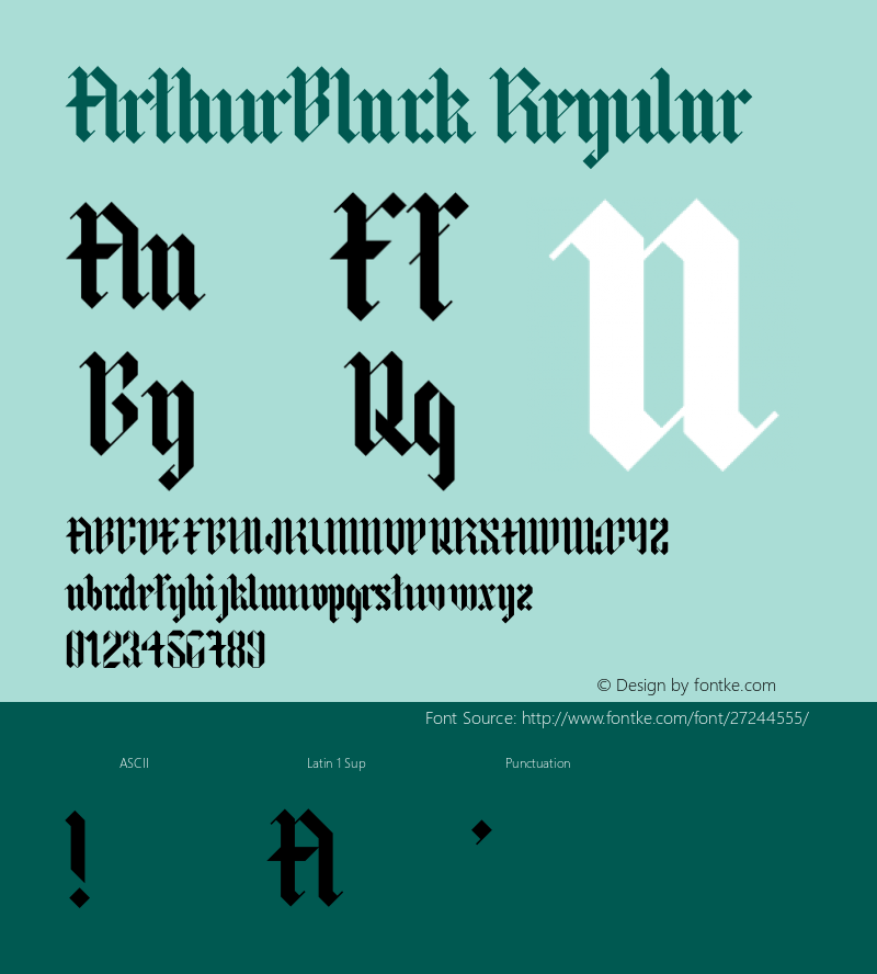 ArthurBlack Version 1.002;Fontself Maker 3.0.1 Font Sample