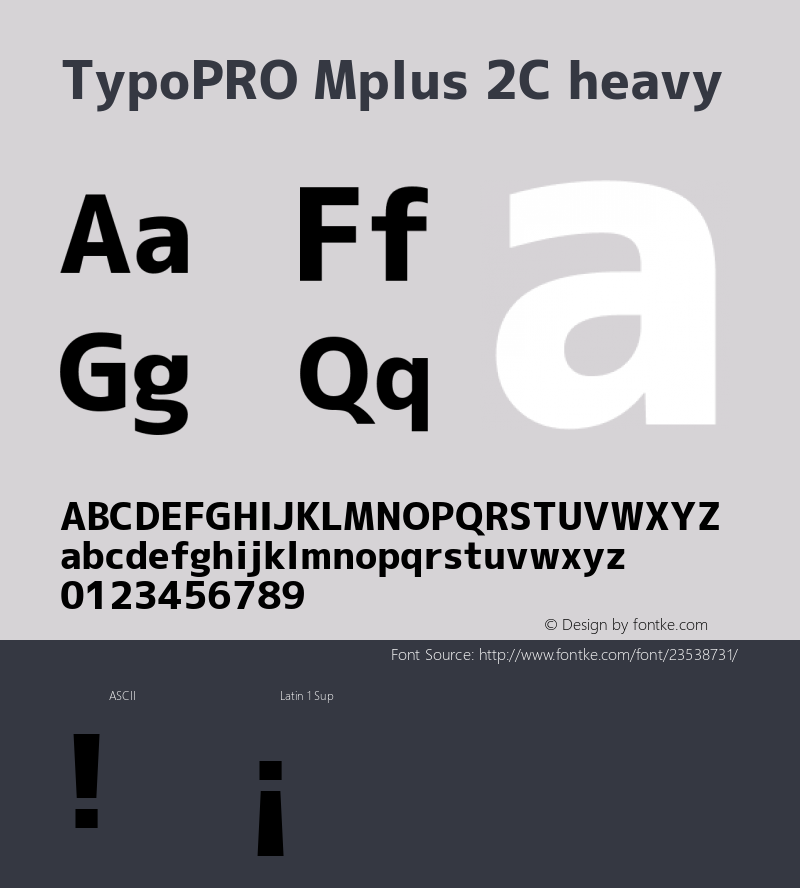 TypoPRO Mplus 2C heavy  Font Sample