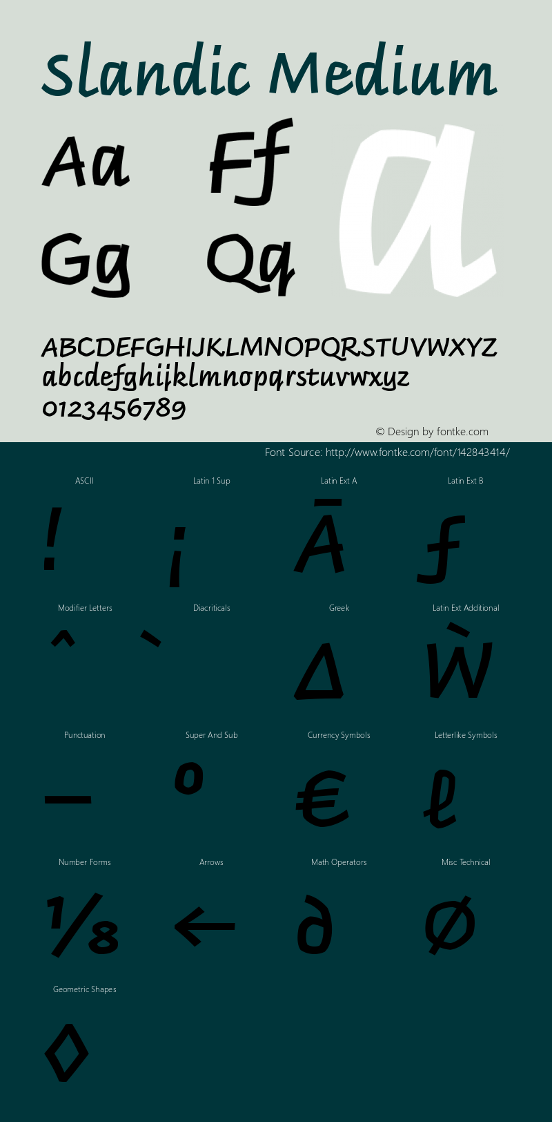 Slandic Medium Version 1.000 Font Sample