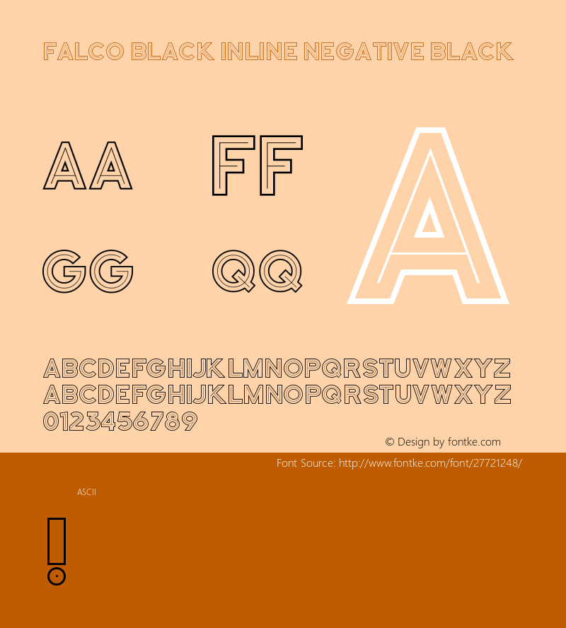 Falco-Black-Inline-Negative Version 1.000;PS 001.001;hotconv 1.0.56 Font Sample