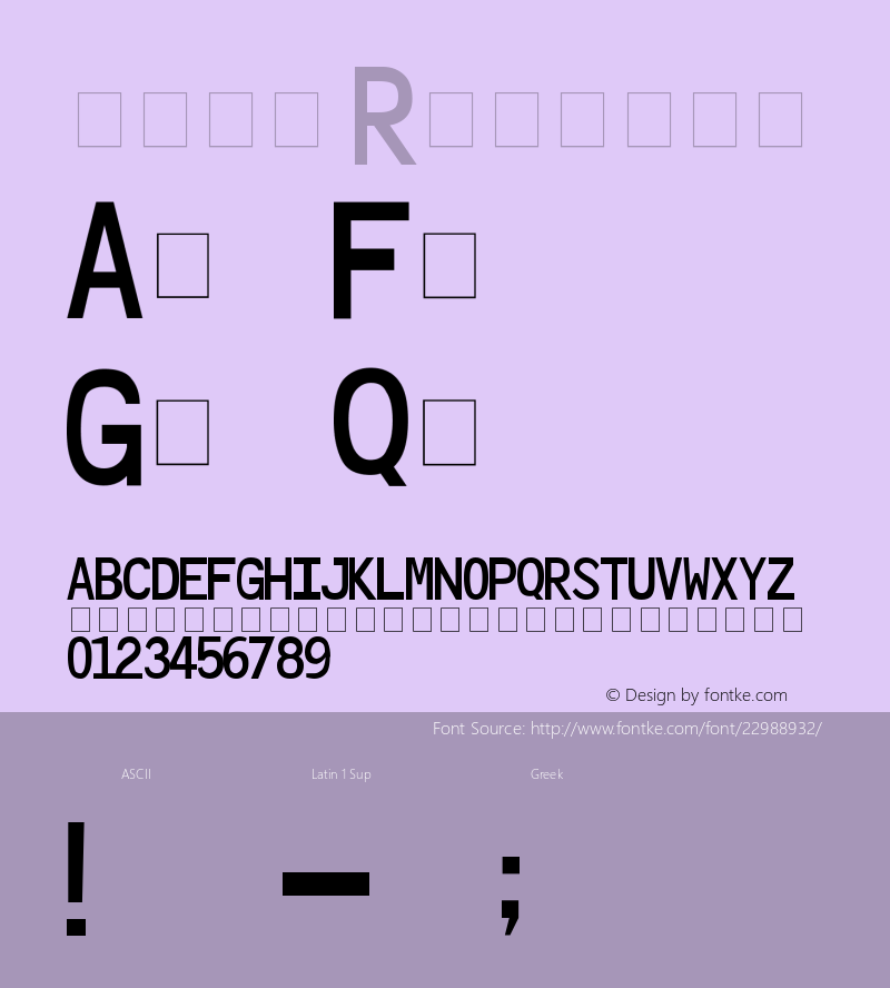 ruwz Version 1.00 December 30, 2007, initial release Font Sample