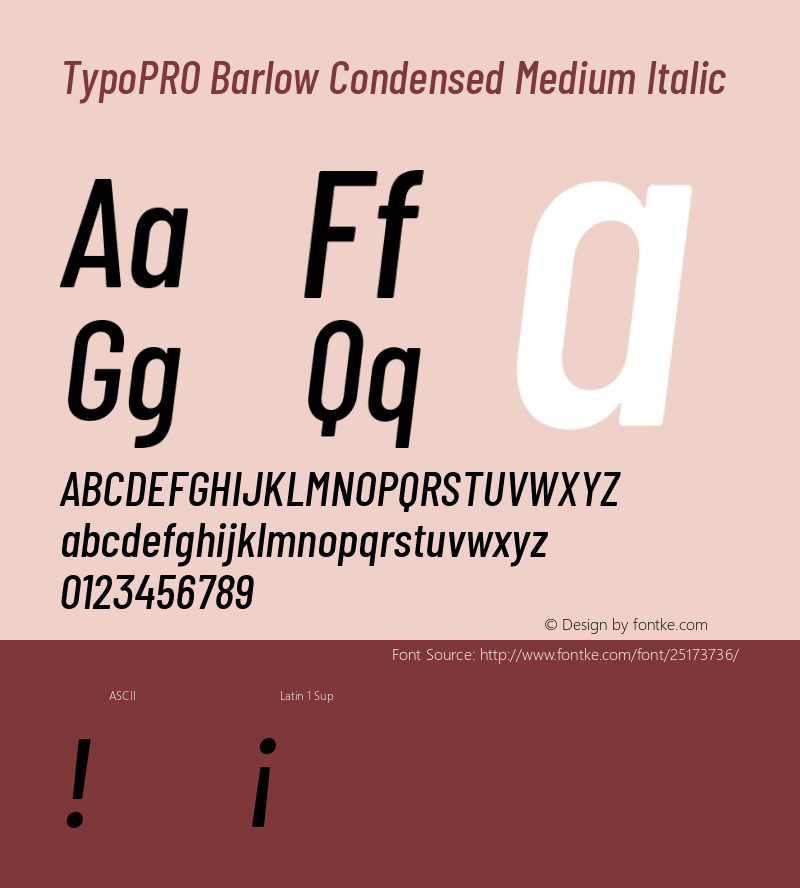 TypoPRO Barlow Condensed Medium Italic Version 1.301 Font Sample