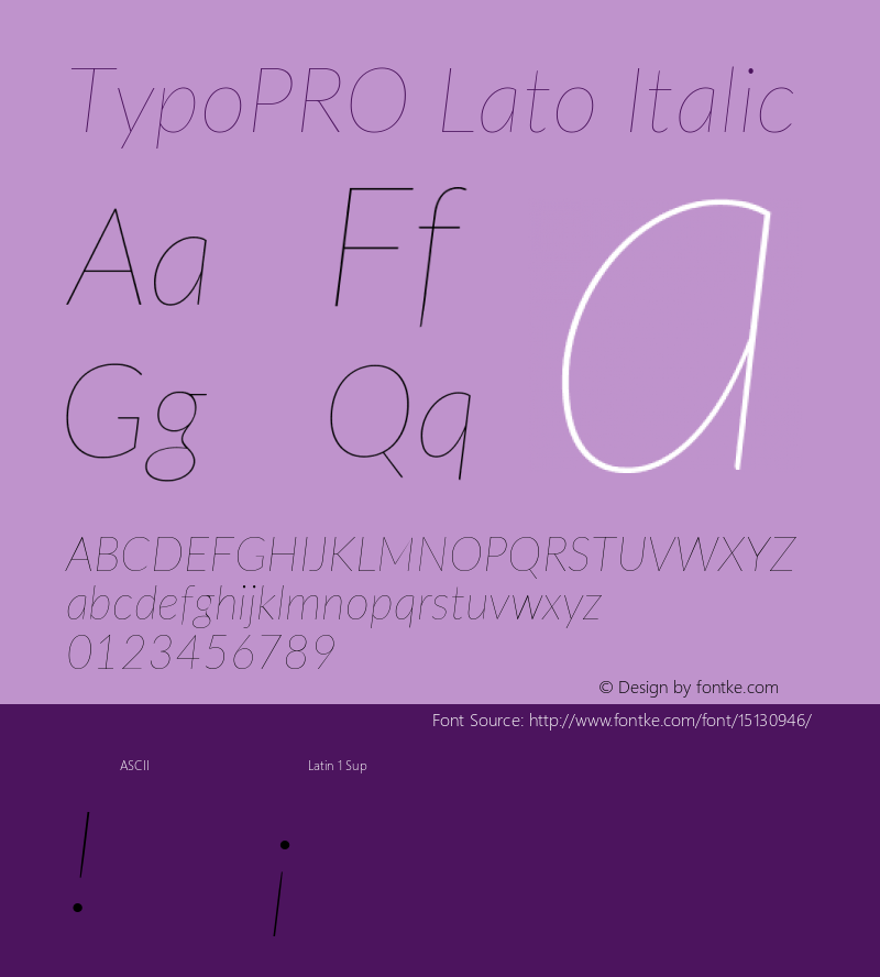 TypoPRO Lato Italic Version 2.010; 2014-09-01; http://www.latofonts.com/ Font Sample