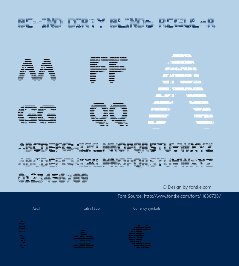 Behind Dirty Blinds Regular Version 1.000 Font Sample