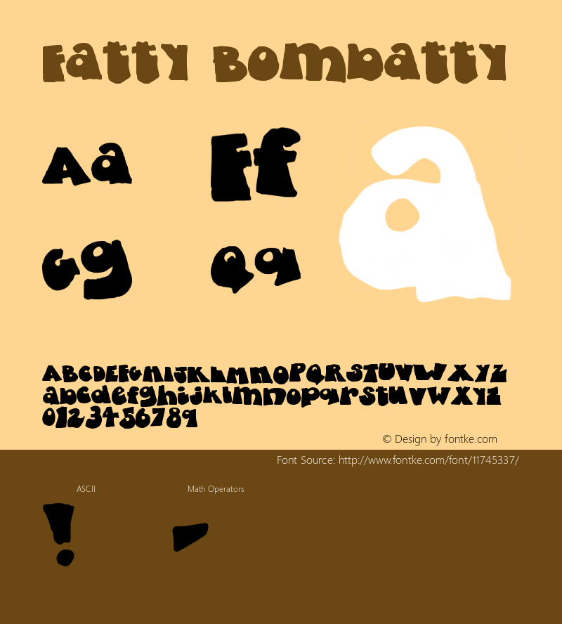 Fatty Bombatty Version 1998; 1.0, initial r Font Sample