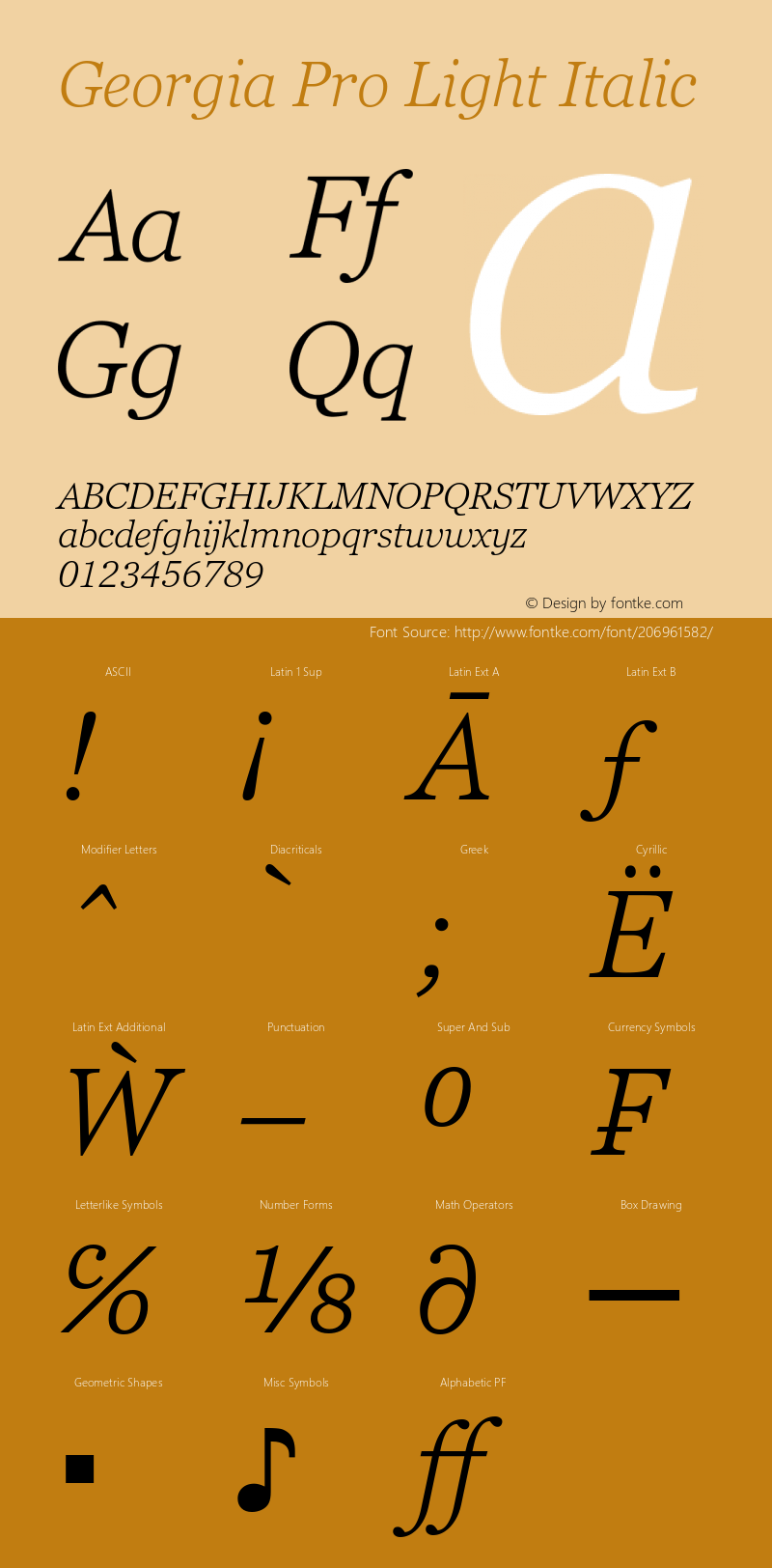 Georgia Pro Light Italic Version 6.02图片样张