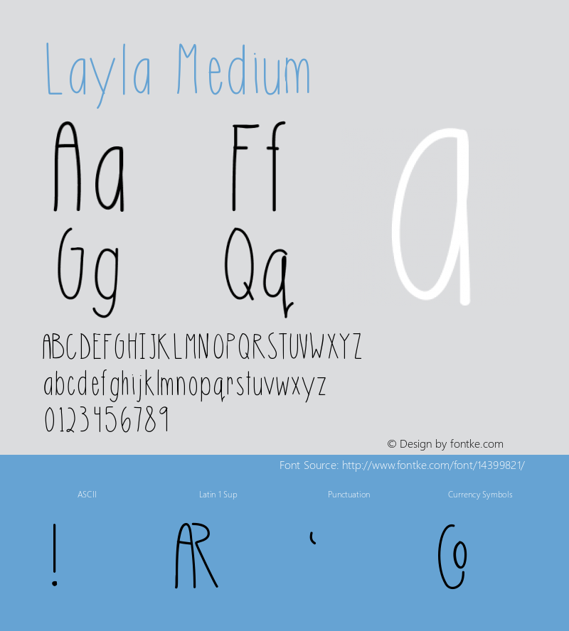 Layla Medium Version 001.000 Font Sample