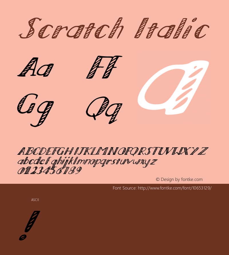 Scratch Italic Version 1.000;PS 002.000;hotconv 1.0.70;makeotf.lib2.5.58329 Font Sample