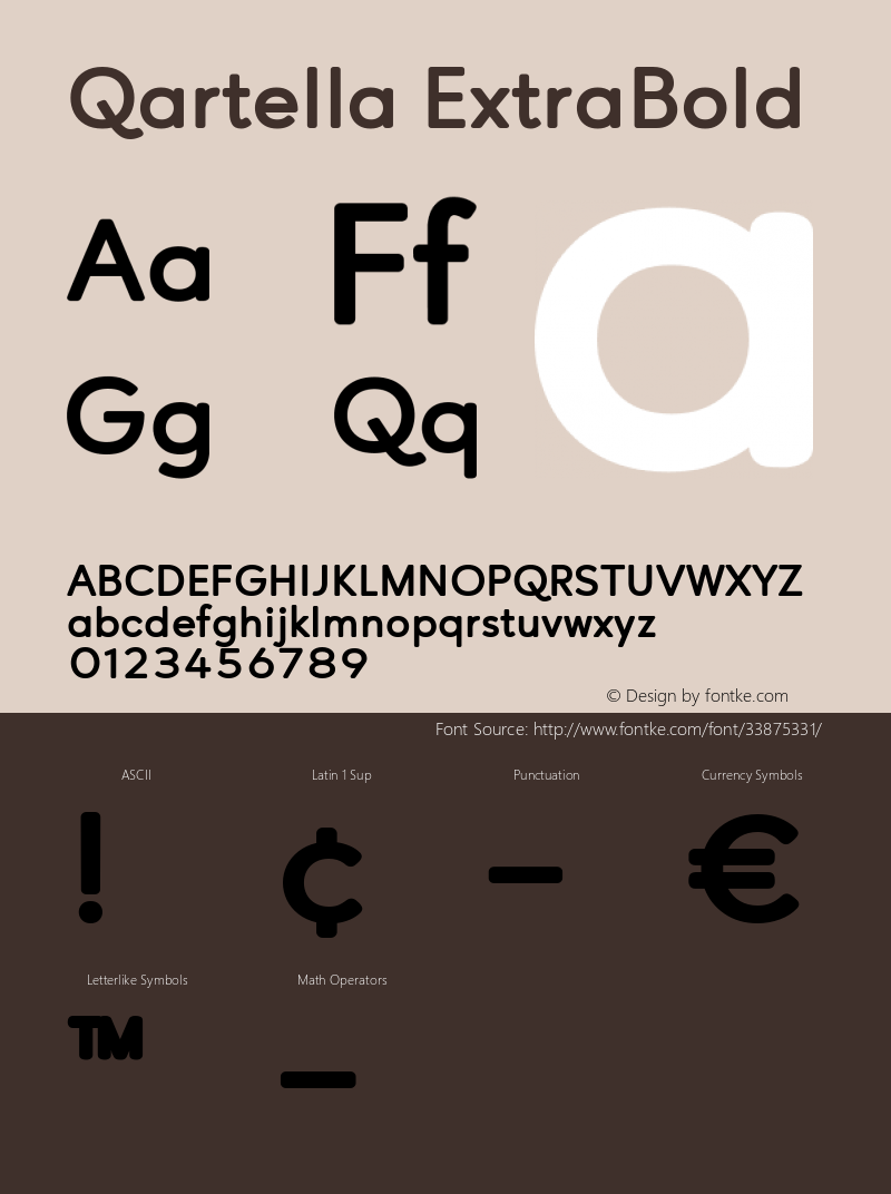 Qartella ExtraBold Version 1.000 Font Sample