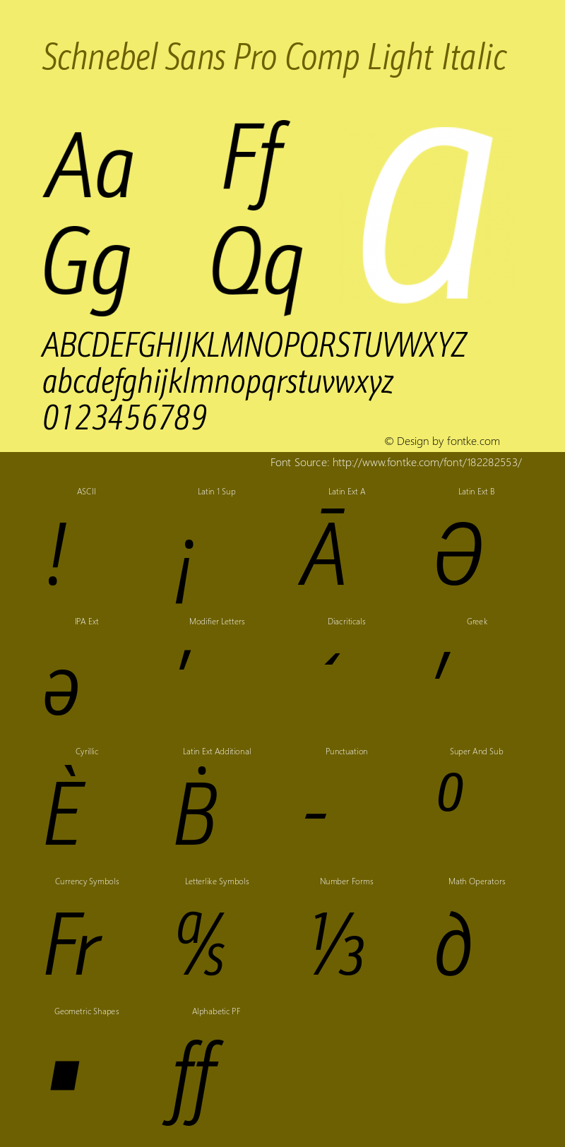 Schnebel Sans Pro Comp Light Italic Version 1.00图片样张