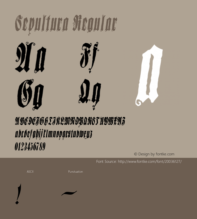 Sepultura Macromedia Fontographer 4.1.4 10/20/02 Font Sample