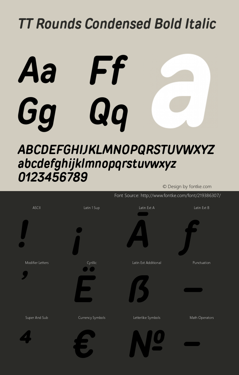 TT Rounds Condensed Bold Italic Version 1.020.15032021图片样张