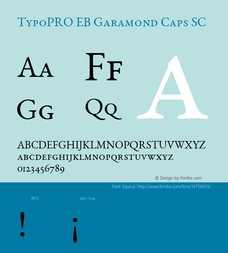 TypoPRO EB Garamond Caps SC Version 000.010 Font Sample