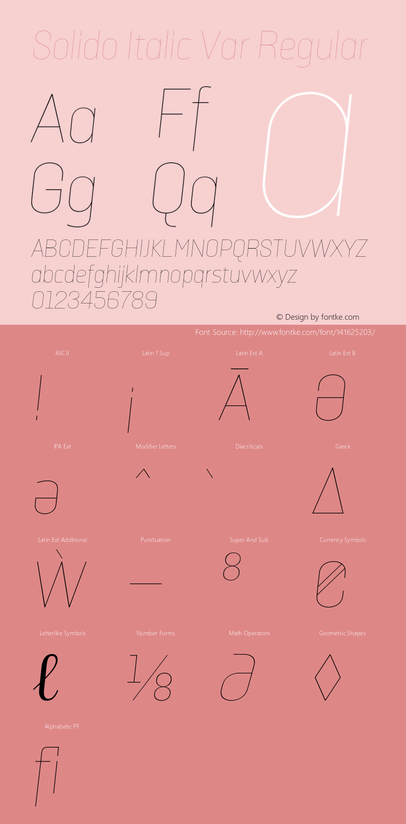 Solido Italic Var Version 1.001 Font Sample