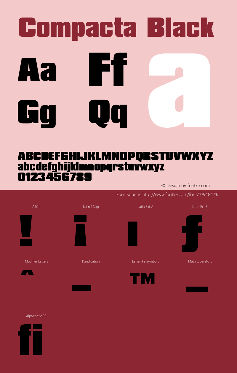 Compacta Black Version 003.001 Font Sample