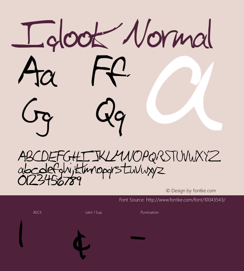 Iglook Normal 1.0 Wed May 06 17:07:23 1998 Font Sample