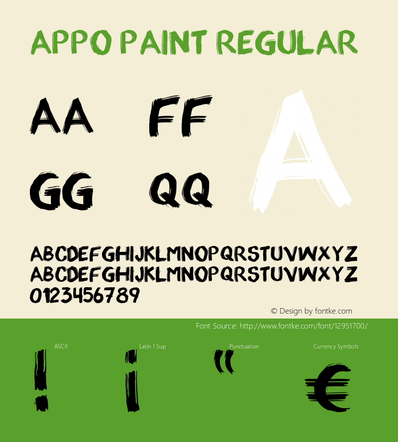 appo paint Regular Version 1.000;PS 001.001;hotconv 1.0.56 Font Sample